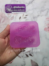 Load image into Gallery viewer, 2.75 inch Druzy BOW Hair Clips Silicone Mold for Resin