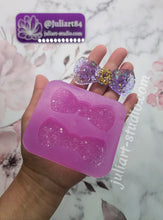 Load image into Gallery viewer, 2.75 inch Druzy BOW Hair Clips Silicone Mold for Resin
