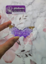 Load image into Gallery viewer, Druzy Moth and Bat Wings Hair Clips Silicone Mold for Resin