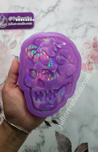 Load image into Gallery viewer, 5.5 inch HOLO Floral Skull Silicone Mold for Resin