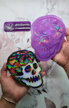 Load image into Gallery viewer, 5.5 inch HOLO Floral Skull Silicone Mold for Resin