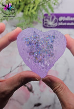 Load image into Gallery viewer, 3 inch 3D Druzy Heart Silicone Mold for resin casting
