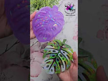 Load and play video in Gallery viewer, 6 inch HOLO Monstera Leaf Silicone Mold for Resin