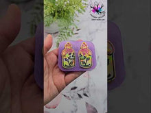 Load and play video in Gallery viewer, 2 inch HOLO Skull Rose Potion Earrings Silicone Mold for Resin
