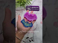 Load and play video in Gallery viewer, 3 inch Druzy Bat Hair Clip Silicone Mold for Resin