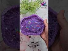 Load and play video in Gallery viewer, 5.5 inch HOLO Crystal Edge Agate Dish Silicone Mold for Resin casting