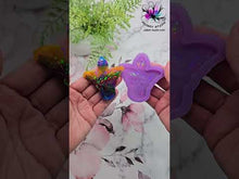 Load and play video in Gallery viewer, 2.75 inch HOLO Skull Moth Potion Keychain Silicone Mold for Resin