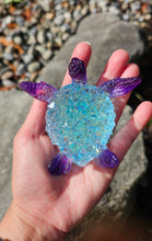 Load image into Gallery viewer, 4.2 inch Resin Crystal Sea Turtle in Blue/Purple with Irredescent Shell