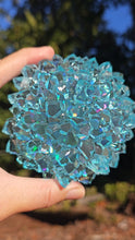 Load image into Gallery viewer, 4 inch Resin Crystal Dahlia - in Blue (Including LED Light Base)