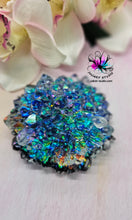 Load image into Gallery viewer, 4 inch Resin Crystal Dahlia (Colorful Dichroic Background)