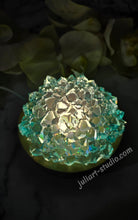 Load image into Gallery viewer, 4 inch Resin Crystal Dahlia - in Blue (Including LED Light Base)