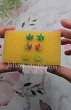 Load image into Gallery viewer, 0.5 inch HOLO 420 Leaf Studs Silicone Mold for Resin