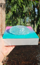 Load image into Gallery viewer, 6x6 inch Crystal Donut Resin Art on Canvas