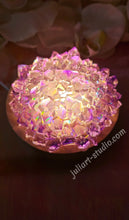 Load image into Gallery viewer, 4 inch Amethyst Resin Crystal Dahlia (including LED Light Base)