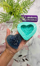 Load image into Gallery viewer, 3 inch 3D Druzy Heart Silicone Mold for resin casting