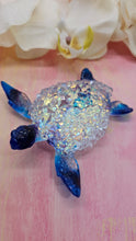 Load image into Gallery viewer, 4.2 inch Resin Crystal Sea Turtle in Saphire/Deep Purple with Irredescent Shell