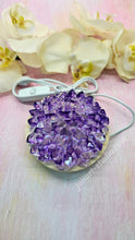 Load image into Gallery viewer, 4 inch Amethyst Resin Crystal Dahlia LED Light