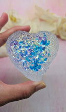 Load image into Gallery viewer, 3 inch Resin Crystal Heart with Irredescent Background