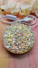 Load image into Gallery viewer, Clear Irredescent Resin Crystal Dahlia LED Light