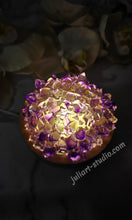 Load image into Gallery viewer, 4 inch Resin Crystal Dahlia - in Amethyst (Including LED Light Base)