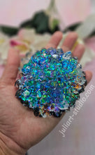 Load image into Gallery viewer, 4 inch Resin Crystal Dahlia (Colorful Dichroic Background)
