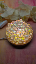 Load image into Gallery viewer, Clear Irredescent Resin Crystal Dahlia LED Light
