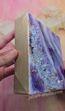 Load image into Gallery viewer, 6x6 inch Canvas Resin Geode Art in Amethyst
