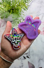 Load image into Gallery viewer, 2.75 inch HOLO Skull Moth Potion Keychain Silicone Mold for Resin