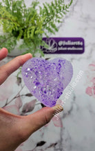 Load image into Gallery viewer, 3 inch 3D Druzy Heart Silicone Mold for resin casting