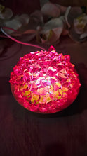 Load image into Gallery viewer, 4 inch Resin Crystal Dahlia LED Light in Irredescent Red