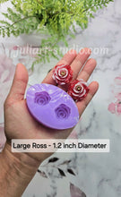 Load image into Gallery viewer, Small/ Medium/ Large 3D Rose Earrings Silicone Mold for Resin