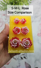 Load image into Gallery viewer, Small/ Medium/ Large 3D Rose Earrings Silicone Mold for Resin