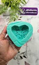 Load image into Gallery viewer, 3 inch 3D Druzy Heart Silicone Mold for resin casting