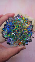 Load image into Gallery viewer, 4 inch Resin Crystal Dahlia (Colorful Dichroic Background)