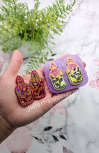 Load image into Gallery viewer, 2 inch HOLO Skull Rose Potion Earrings Silicone Mold for Resin