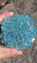 Load image into Gallery viewer, 4 inch Resin Crystal Dahlia - in Blue (Including LED Light Base)