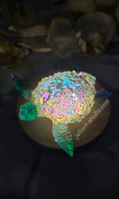 Load image into Gallery viewer, 4.2 inch Resin Crystal Sea Turtle in Green/Blue/Purple with Irredescent Shell