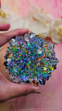 Load image into Gallery viewer, 4 inch Resin Crystal Dahlia (Colorful Dichroic Background)