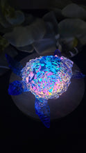 Load image into Gallery viewer, 4.2 inch Resin Crystal Sea Turtle in Saphire/Purple with Irredescent Shell