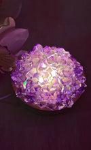 Load image into Gallery viewer, 4 inch Amethyst Resin Crystal Dahlia (including LED Light Base)