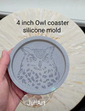 Load image into Gallery viewer, 4 inch Owl Coaster Silicone Mold for Resin Coasters