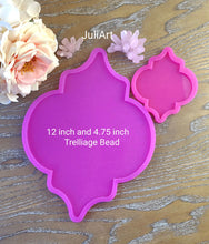 Load image into Gallery viewer, 4.75 or 12 inch Trelliage Bead Silicone Mold for Resin casting