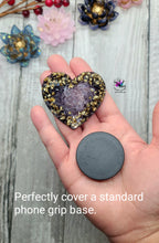 Load image into Gallery viewer, 2.25 inch Heart Druzy Phone Grip Silicone Mold for Resin