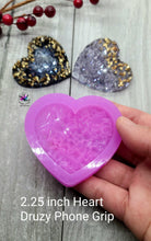 Load image into Gallery viewer, 2.25 inch Heart Druzy Phone Grip Silicone Mold for Resin