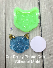 Load image into Gallery viewer, 2.25 inch Cat Druzy Phone Grip Silicone Mold for Resin