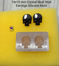 Load image into Gallery viewer, Crystal Skull Stud Earrings Silicone Mold for Resin casting - 14×10 mm