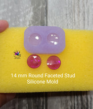 Load image into Gallery viewer, 14 mm Round Faceted Stud Earrings Silicone Mold for Resin casting