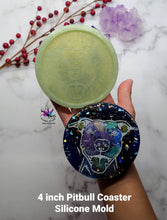 Load image into Gallery viewer, 4 inch Pitbull Coaster Silicone Mold for Resin casting