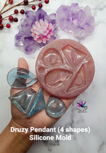 Load image into Gallery viewer, Druzy Pendant Palette (4 shapes) Silicone Mold for Resin casting