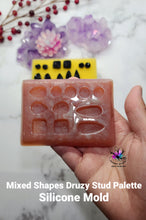 Load image into Gallery viewer, Mixed Shapes Druzy Stud Earrings Silicone Mold for Resin casting